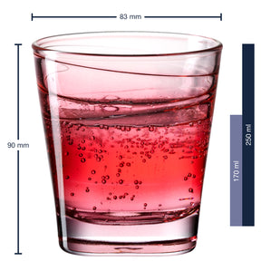 Trinkglas VARIO STRUTTURA 250 ml rot 6er-Set