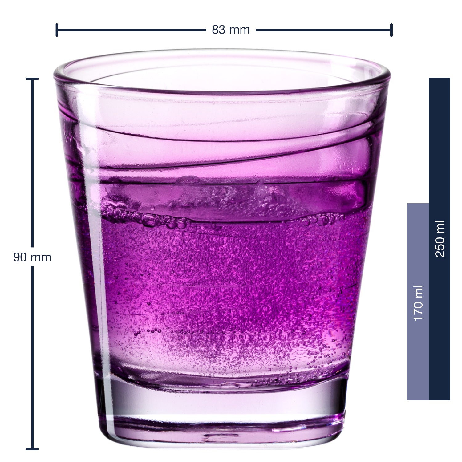 Trinkglas VARIO STRUTTURA 250 ml violett 6er-Set