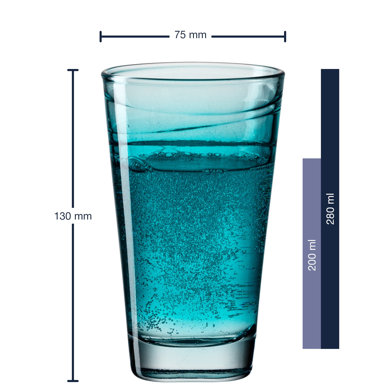 Trinkglas VARIO STRUTTURA 280 ml Farbverlauf 6er-Set