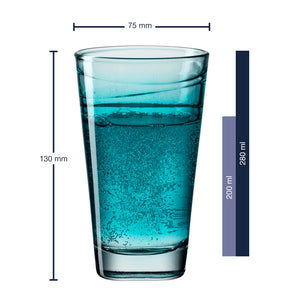 Trinkglas VARIO STRUTTURA 280 ml Farbverlauf 6er-Set