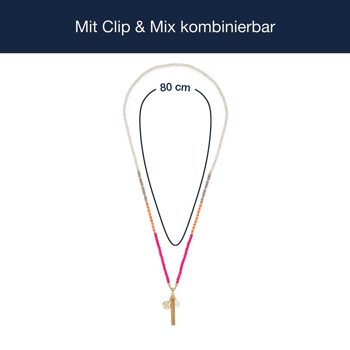 Halskette SOLERA 80 cm gold pink