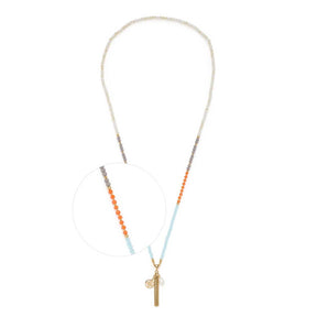 Halskette SOLERA 80 cm gold blau
