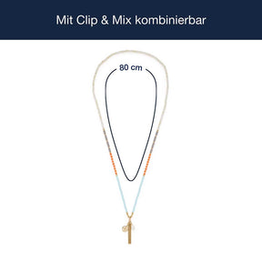 Halskette SOLERA 80 cm gold blau