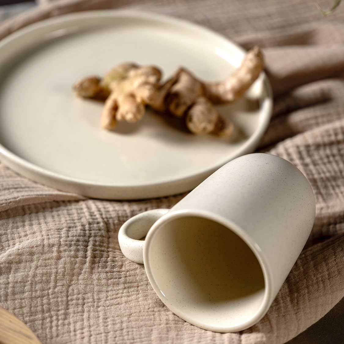 Keramikteller ROMA 22 cm creme 6er-Set