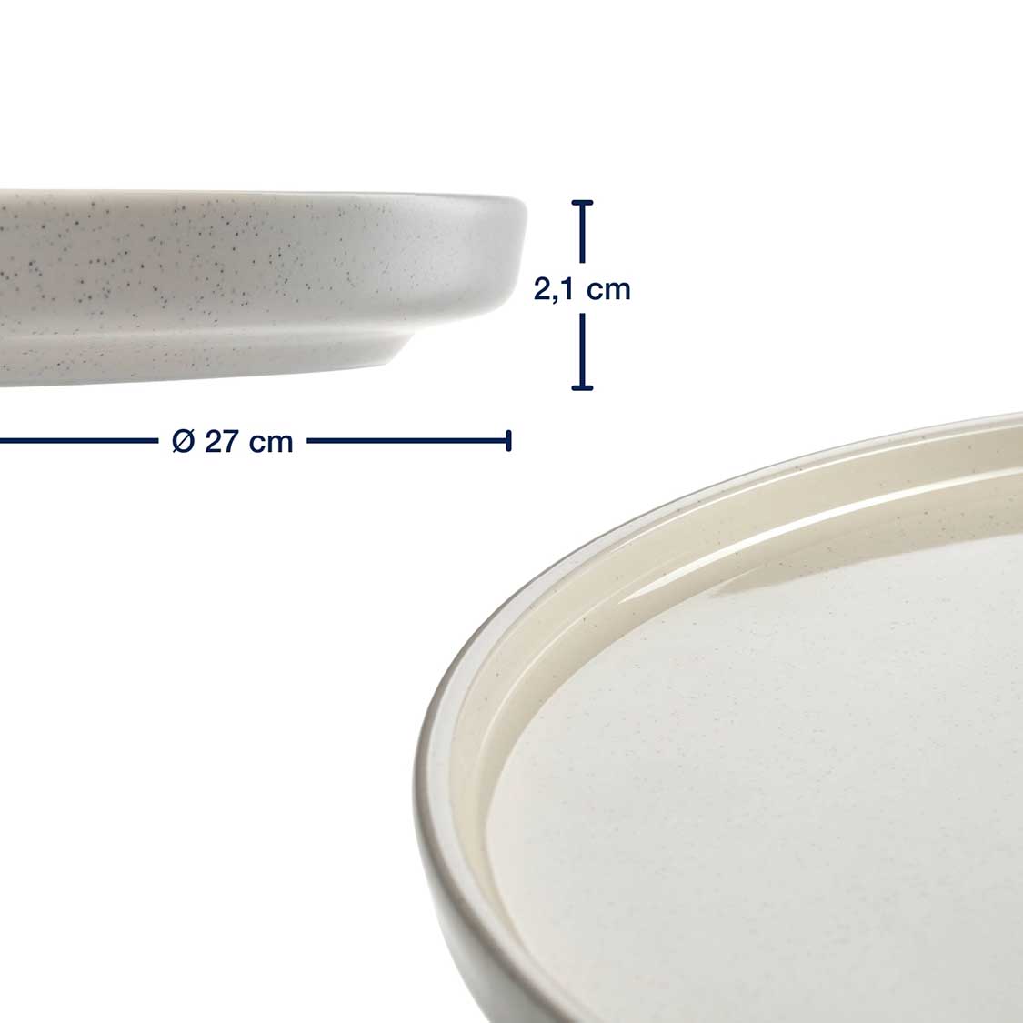 Keramikteller ROMA 27 cm creme 6er-Set