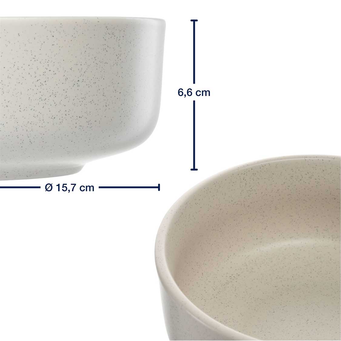 Keramikschale ROMA 16 cm creme 6er-Set