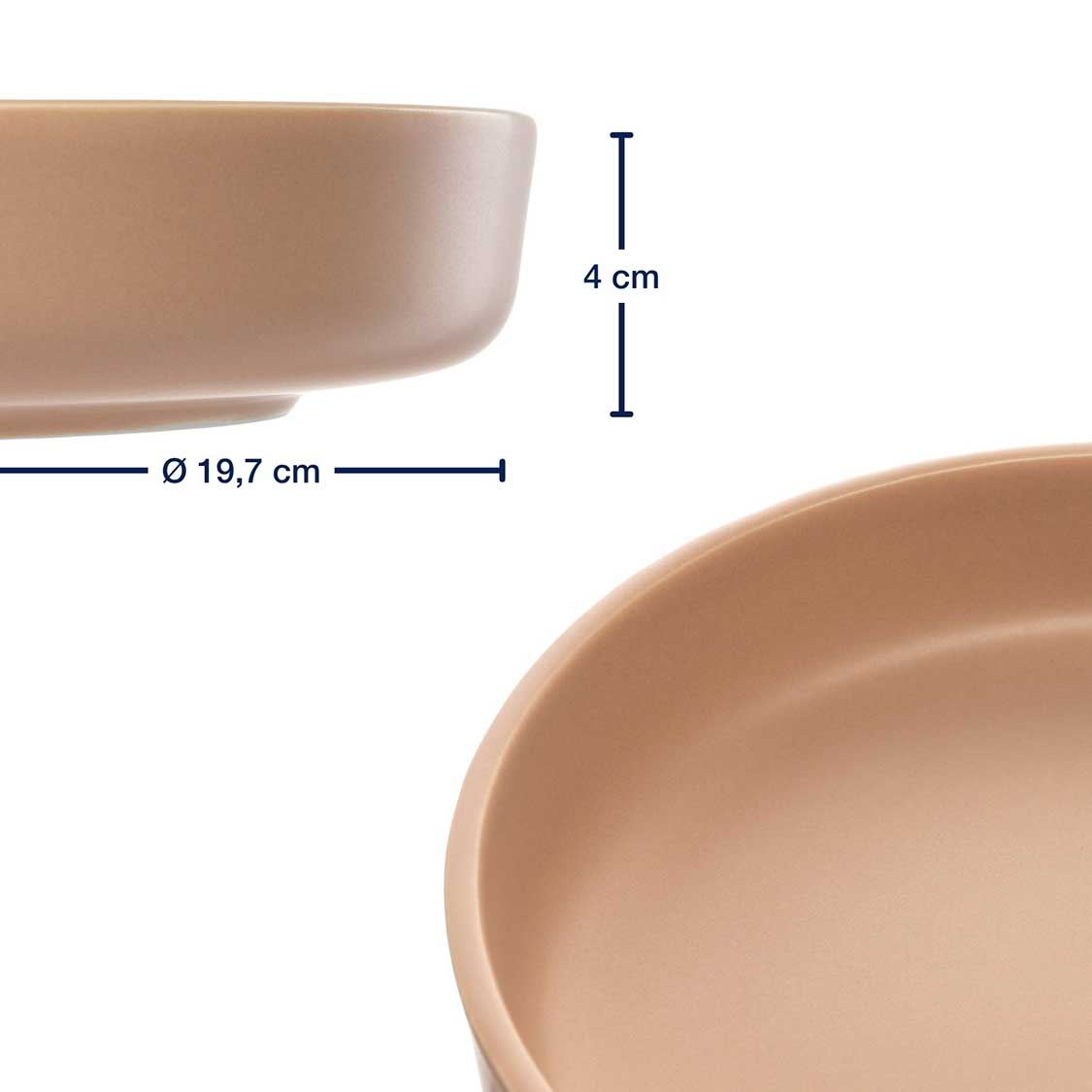 Keramikteller ROMA 20 cm apricot tief 6er-Set