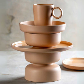 Keramikteller ROMA 20 cm apricot tief 6er-Set