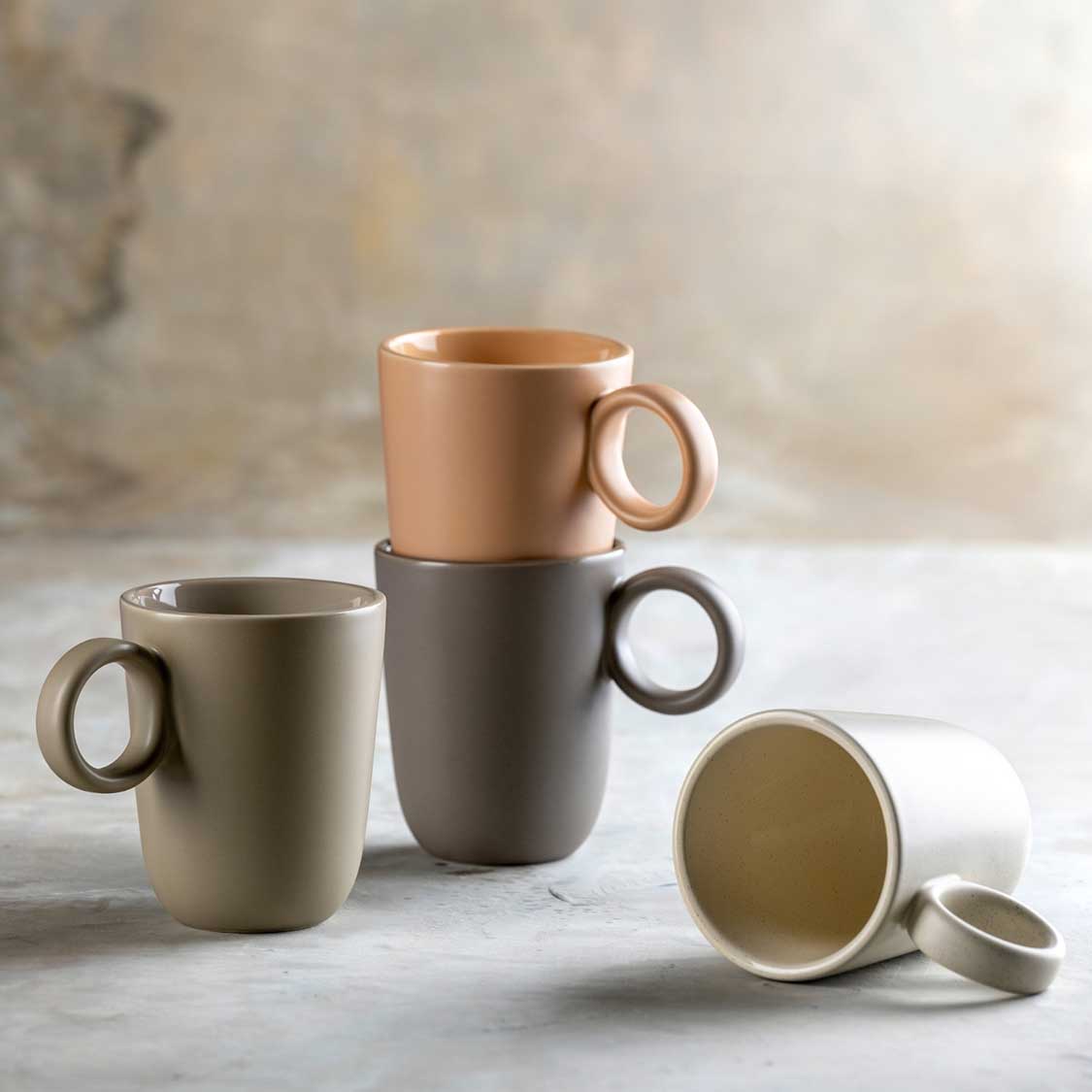 Keramiktasse ROMA 400 ml apricot 6er-Set