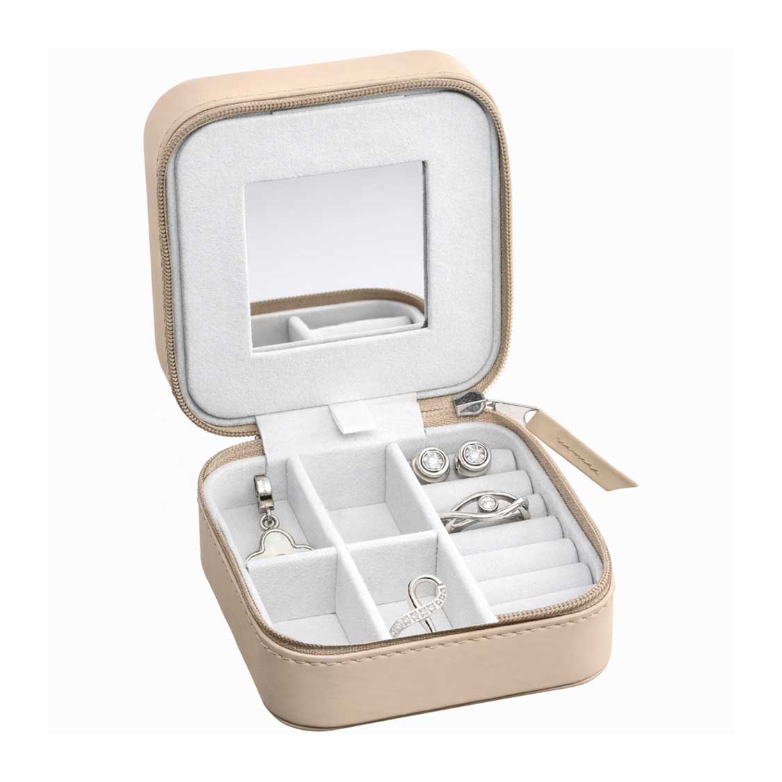 Reiseetui JEWELS taupe 10x10 cm