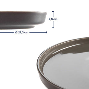 Keramikteller ROMA 22 cm taupe 6er-Set