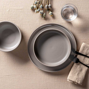 Keramikteller ROMA 20 cm taupe tief 6er-Set