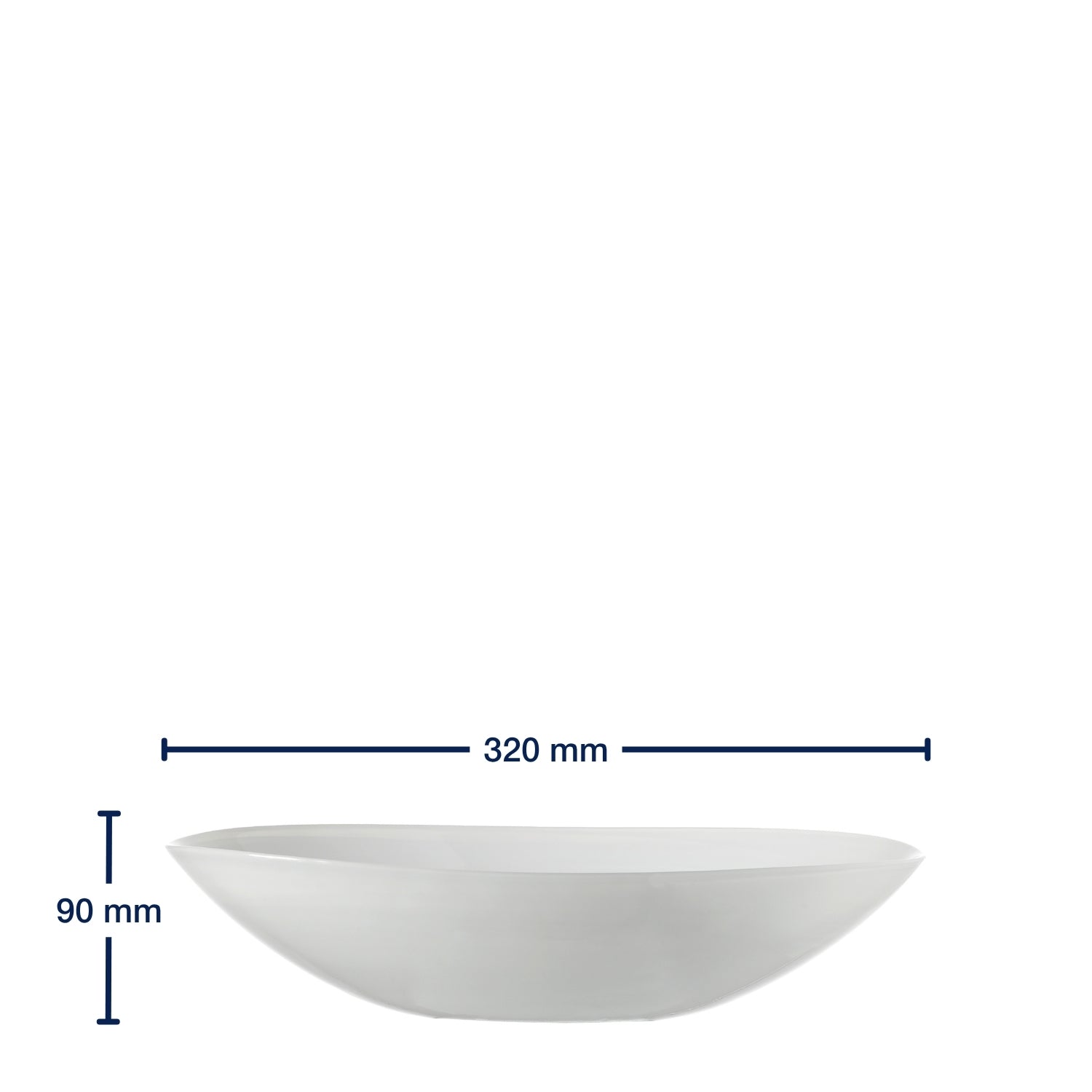 Schale ALABASTRO 32 cm weiß oval