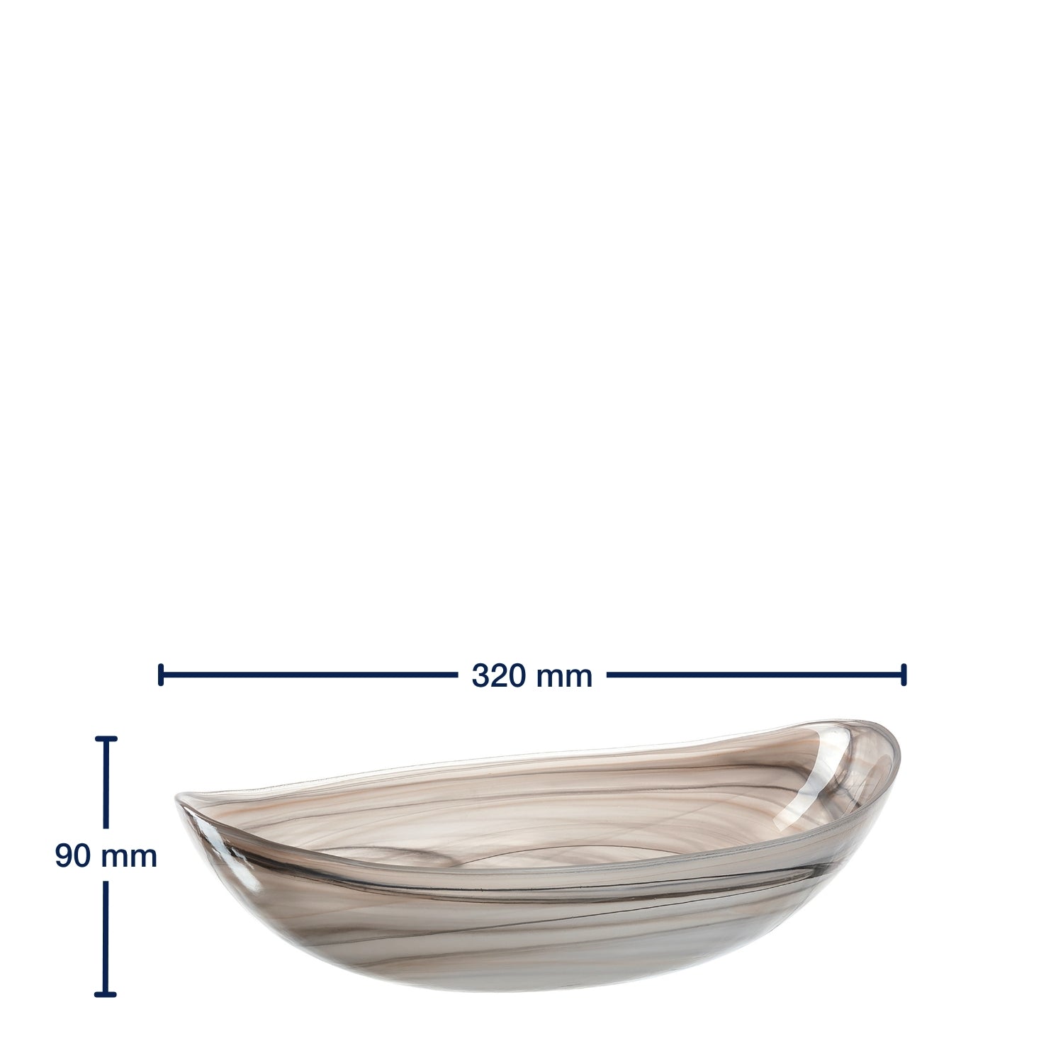 Schale ALABASTRO 32 cm beige oval