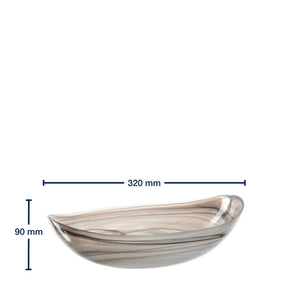 Schale ALABASTRO 32 cm beige oval