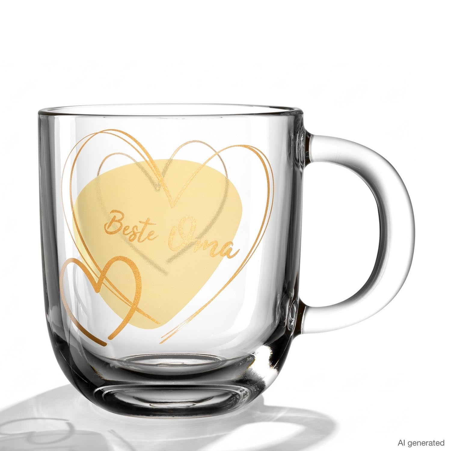 Tasse EMOZIONE 400 ml gelb 'Beste Oma'