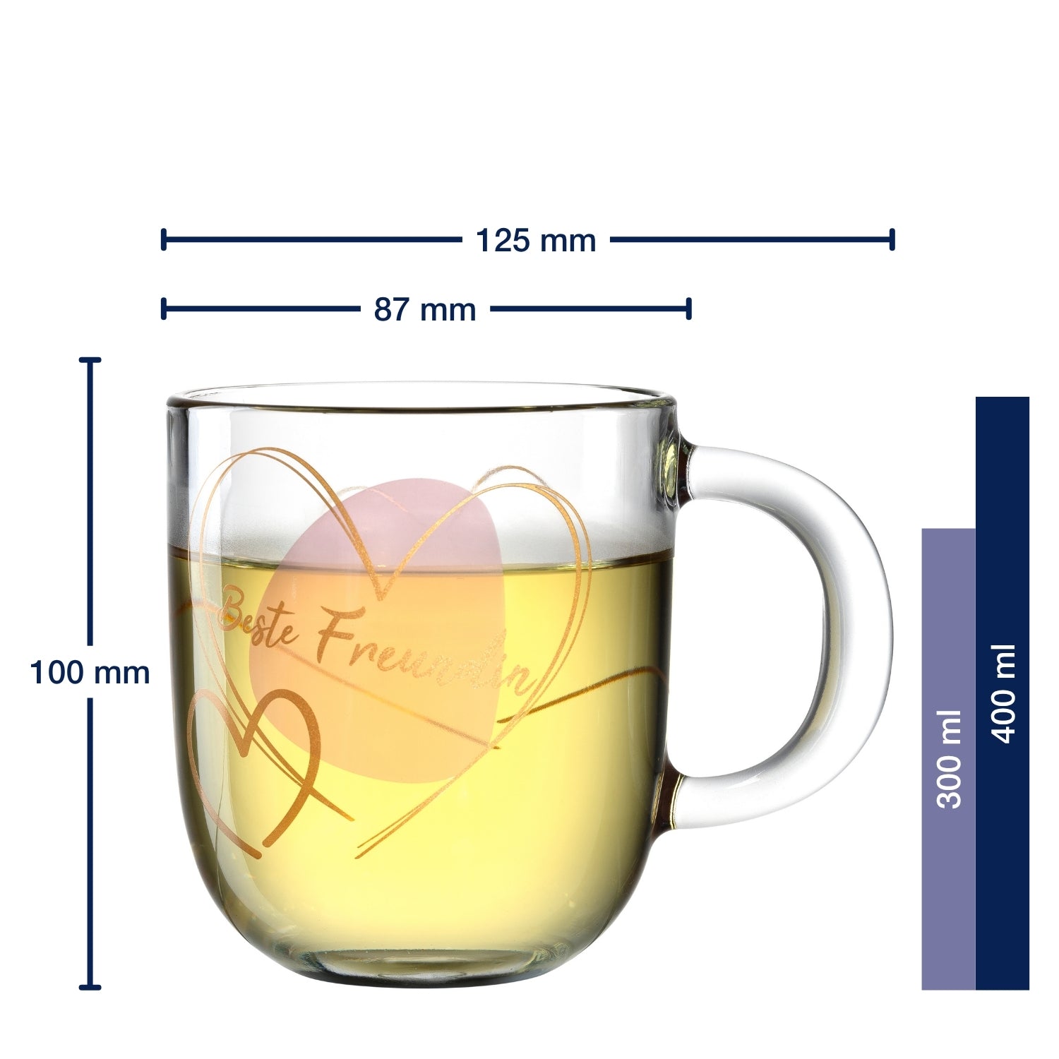 Tasse EMOZIONE 400 ml rosé 'Beste Freundin'