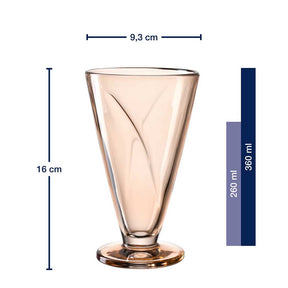 Eisbecher CONO 360 ml apricot / blau 4er-Set