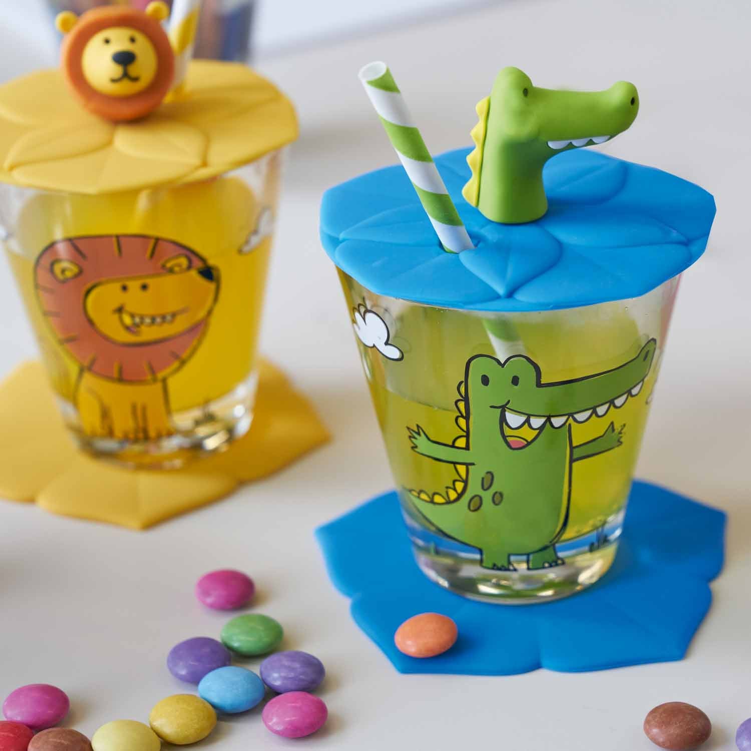 Kindertrinkset BAMBINI 9-teilig Löwe/Krokodil/Elefant