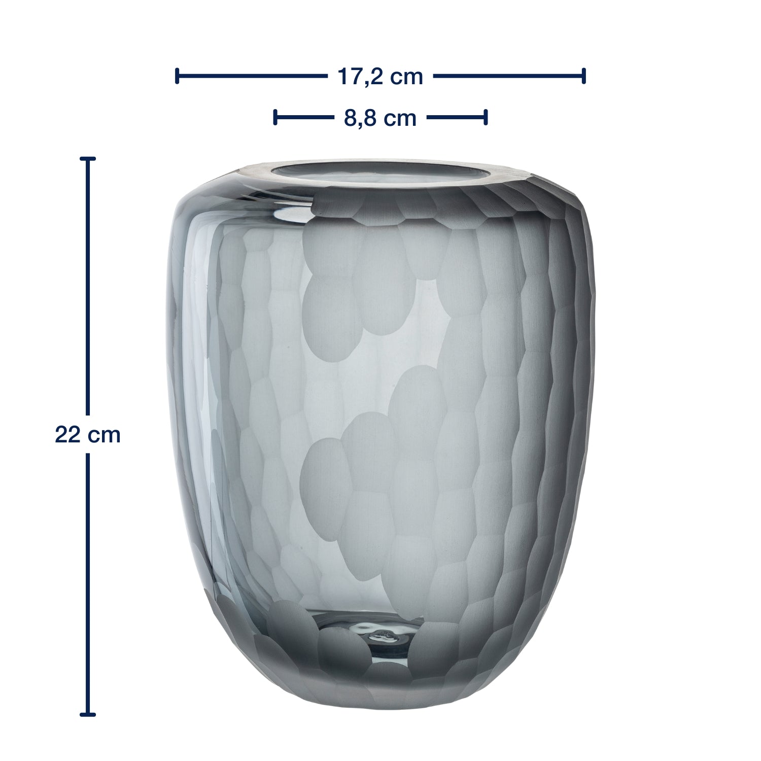 Vase BELLAGIO 22 cm anthrazit