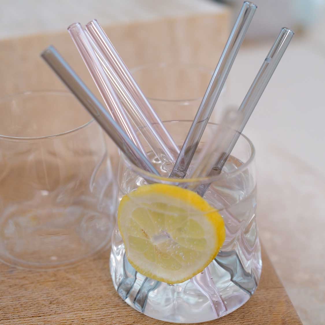 Glastrinkhalme SANO 18 cm 6er-Set + Reinigungsbürste