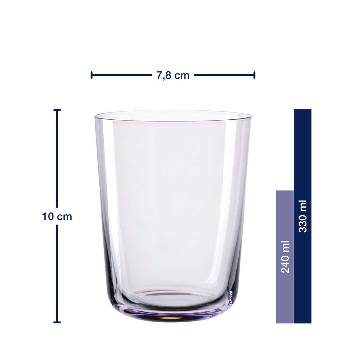 Trinkglas LEGGERO 330 ml lavanda 4er-Set
