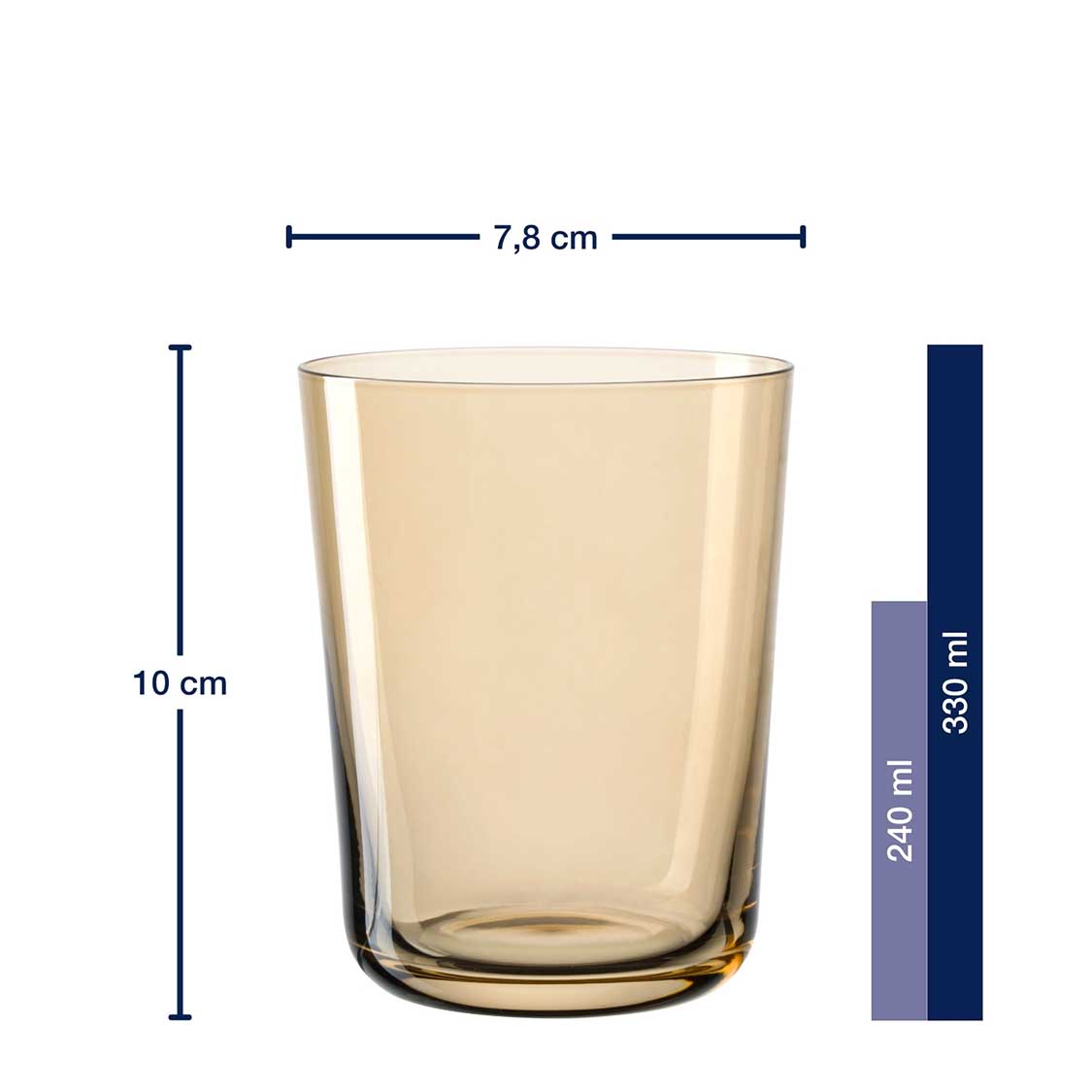 Trinkglas LEGGERO 330 ml tosca 4er-Set