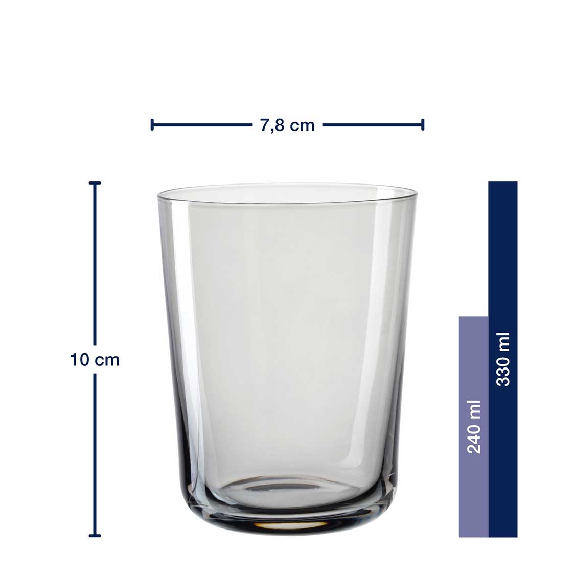 Trinkglas LEGGERO 330 ml sasso 4er-Set