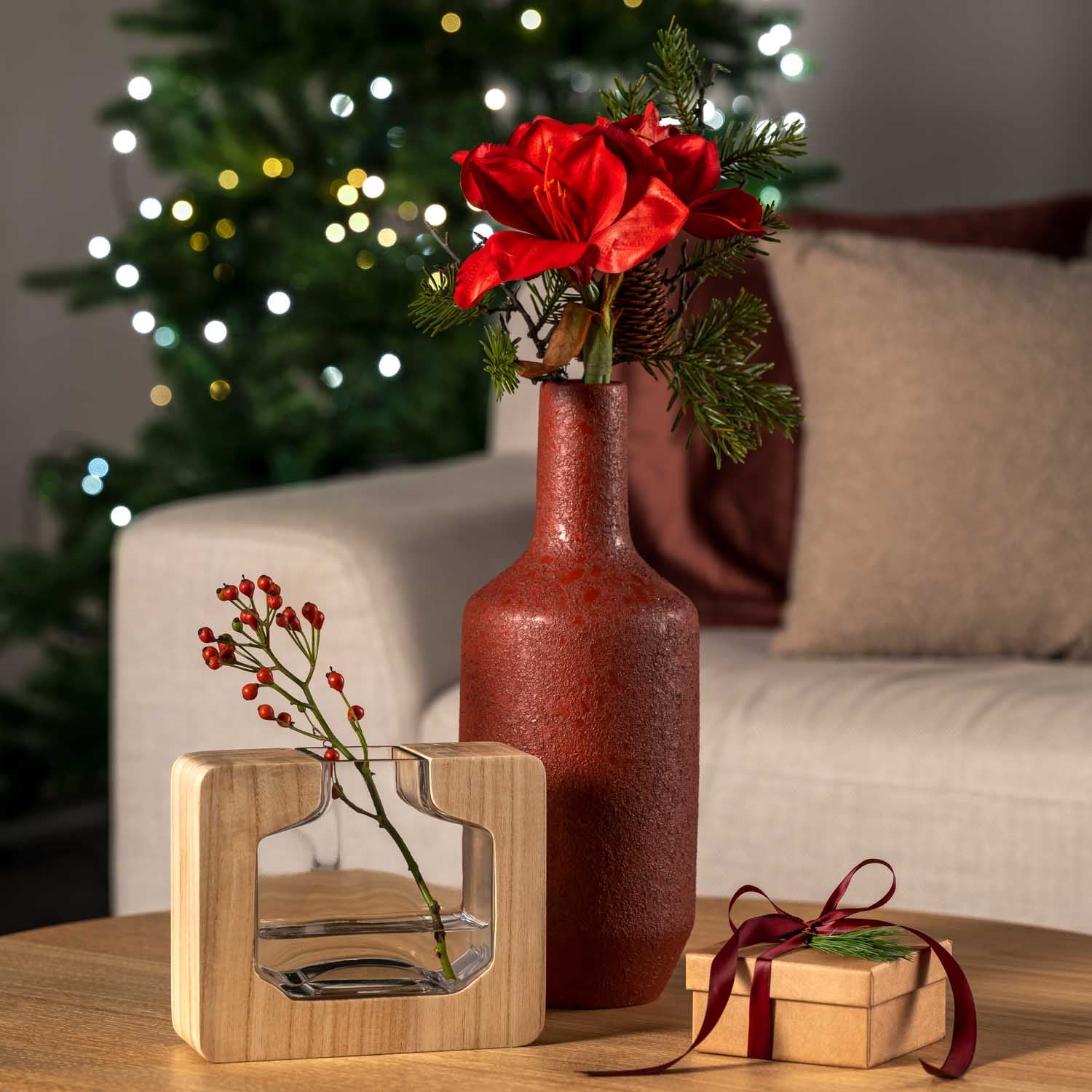 Holzvase AUTENTICO 18 cm