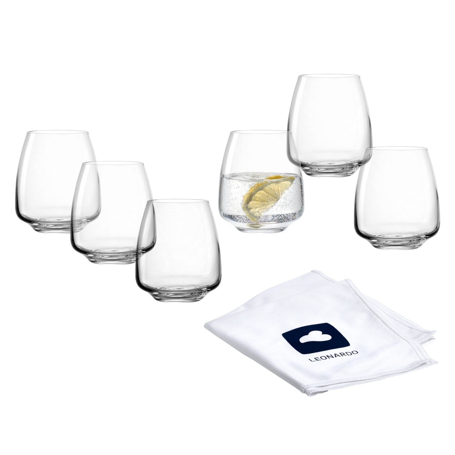 Trinkglas CESTI 460 ml 6er-Set + Poliertuch