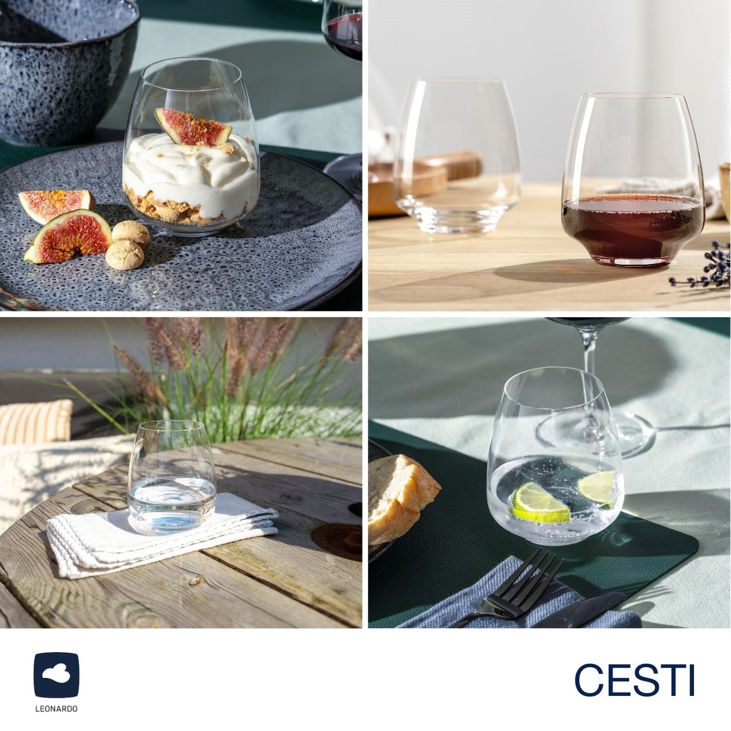 Trinkglas CESTI 460 ml 6er-Set + Poliertuch