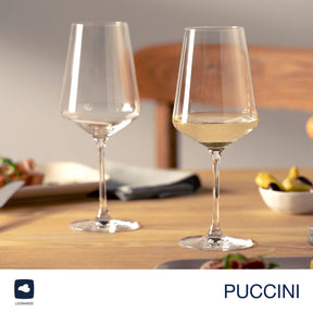 Weißweinglas PUCCINI 560 ml 6er-Set + Poliertuch