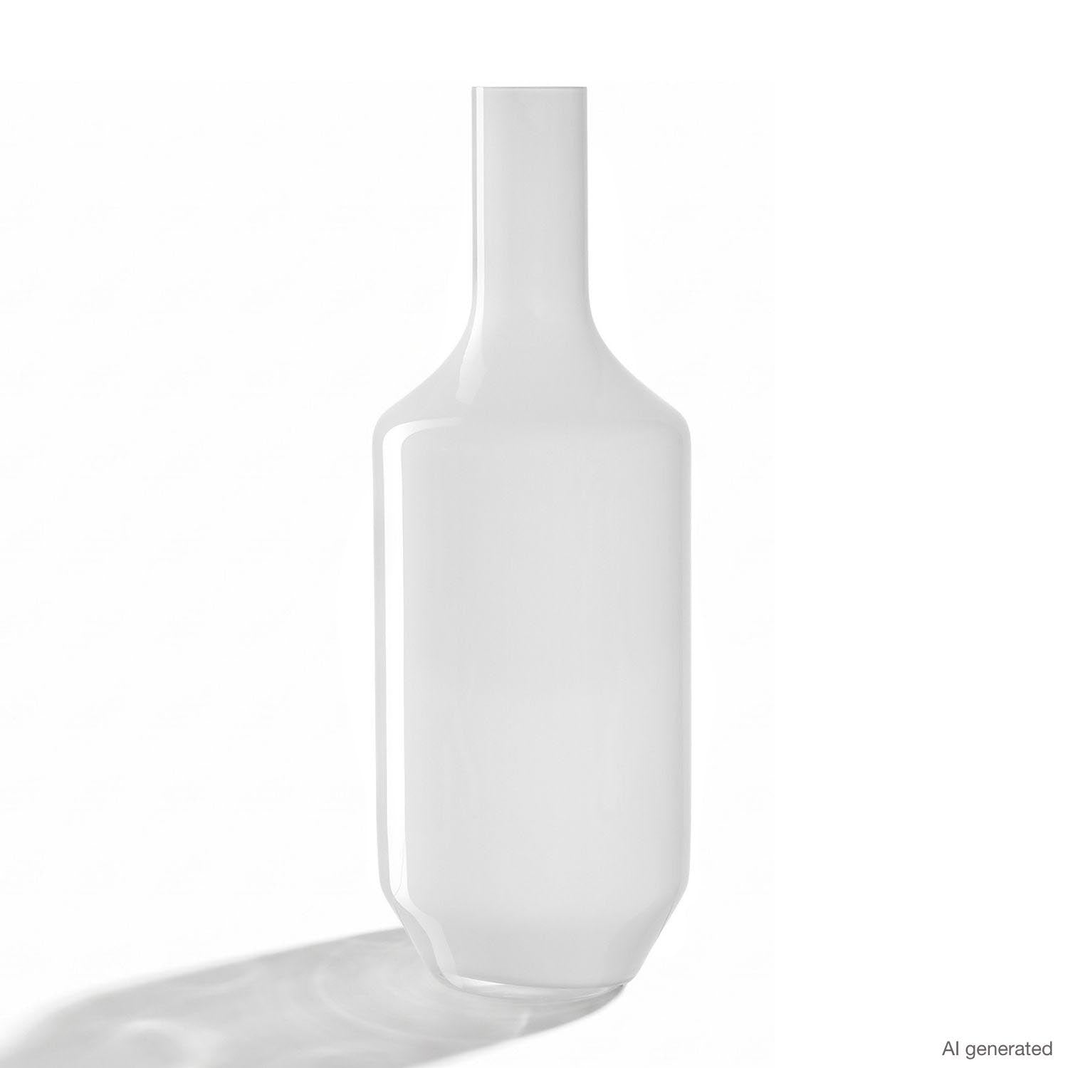 Vase MILANO weiß aus Glas vor weißem Hintergrund