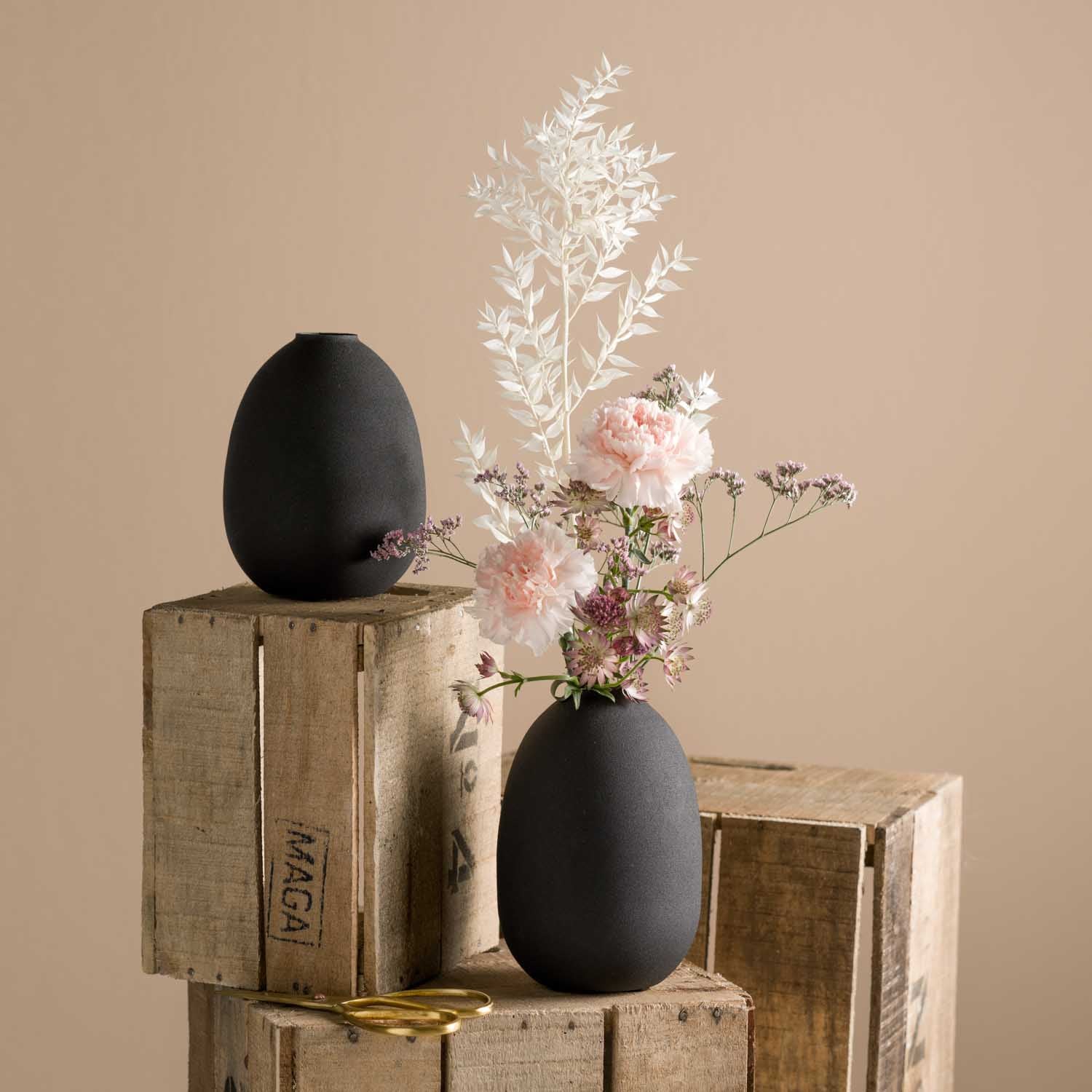 Vase CASOLARE 16 cm schwarz Metall