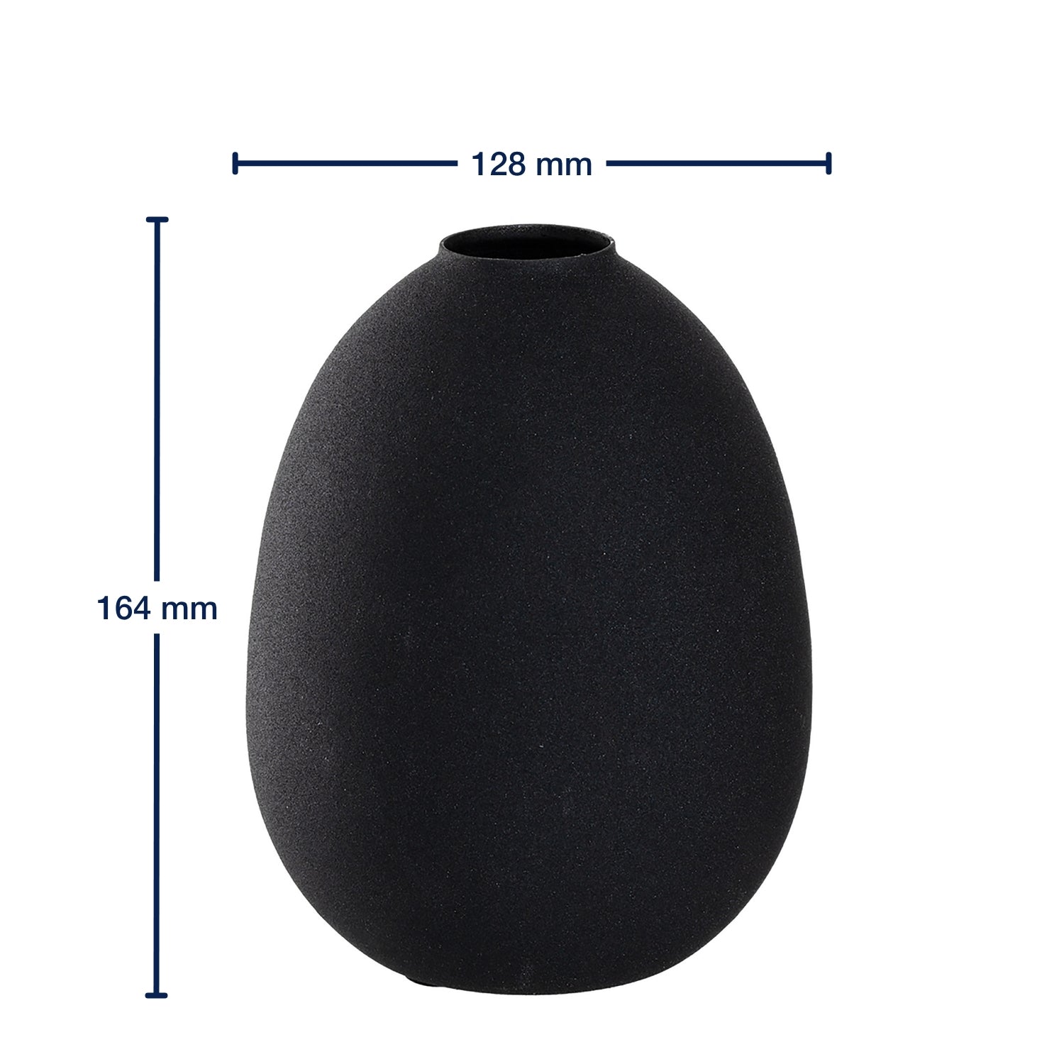 Vase CASOLARE 16 cm schwarz Metall
