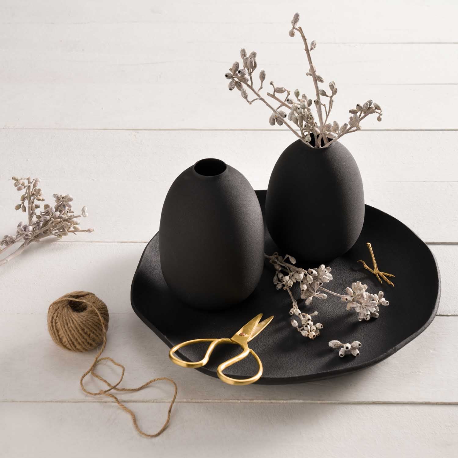 Vase CASOLARE 19 cm schwarz Metall