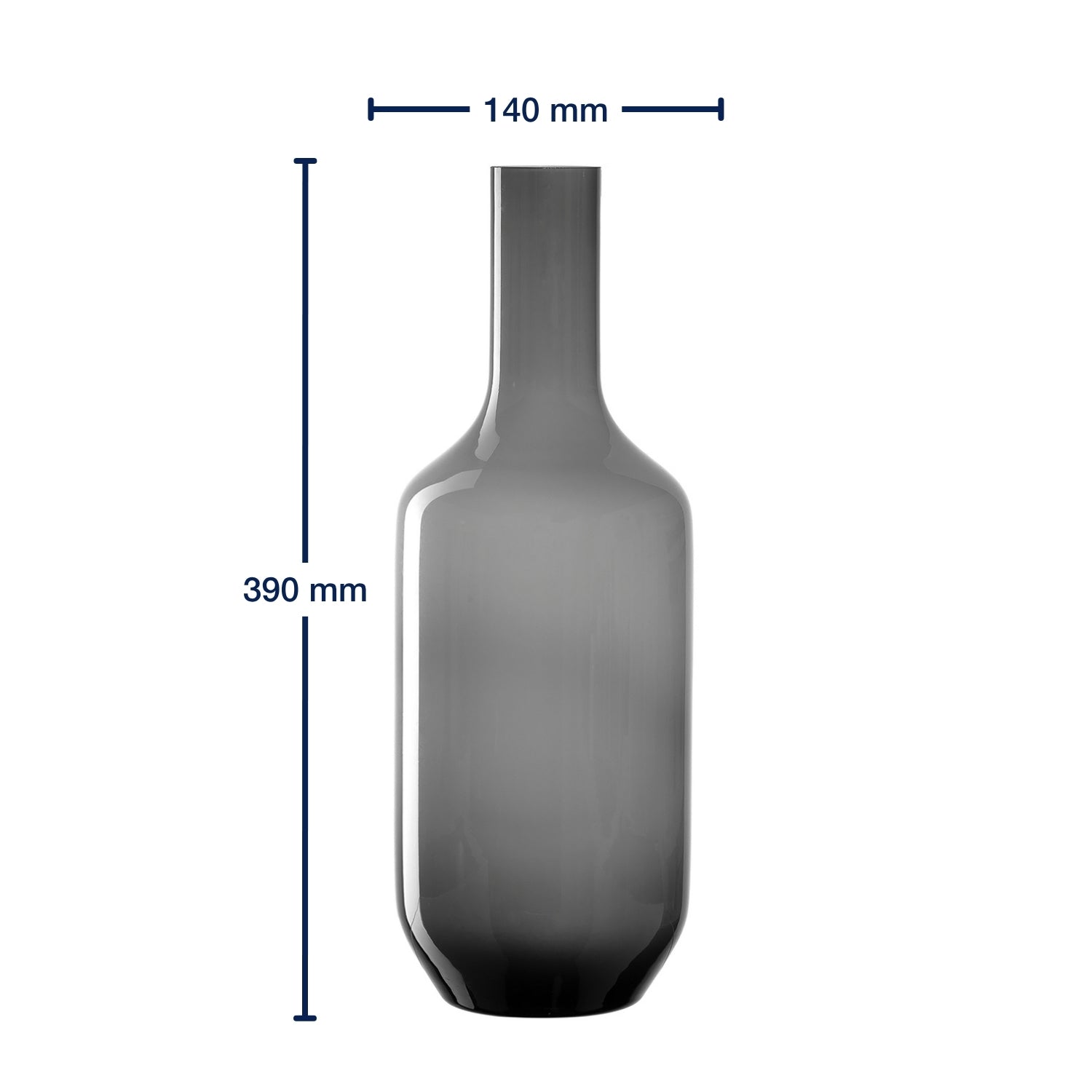 Vase MILANO 39 cm grau