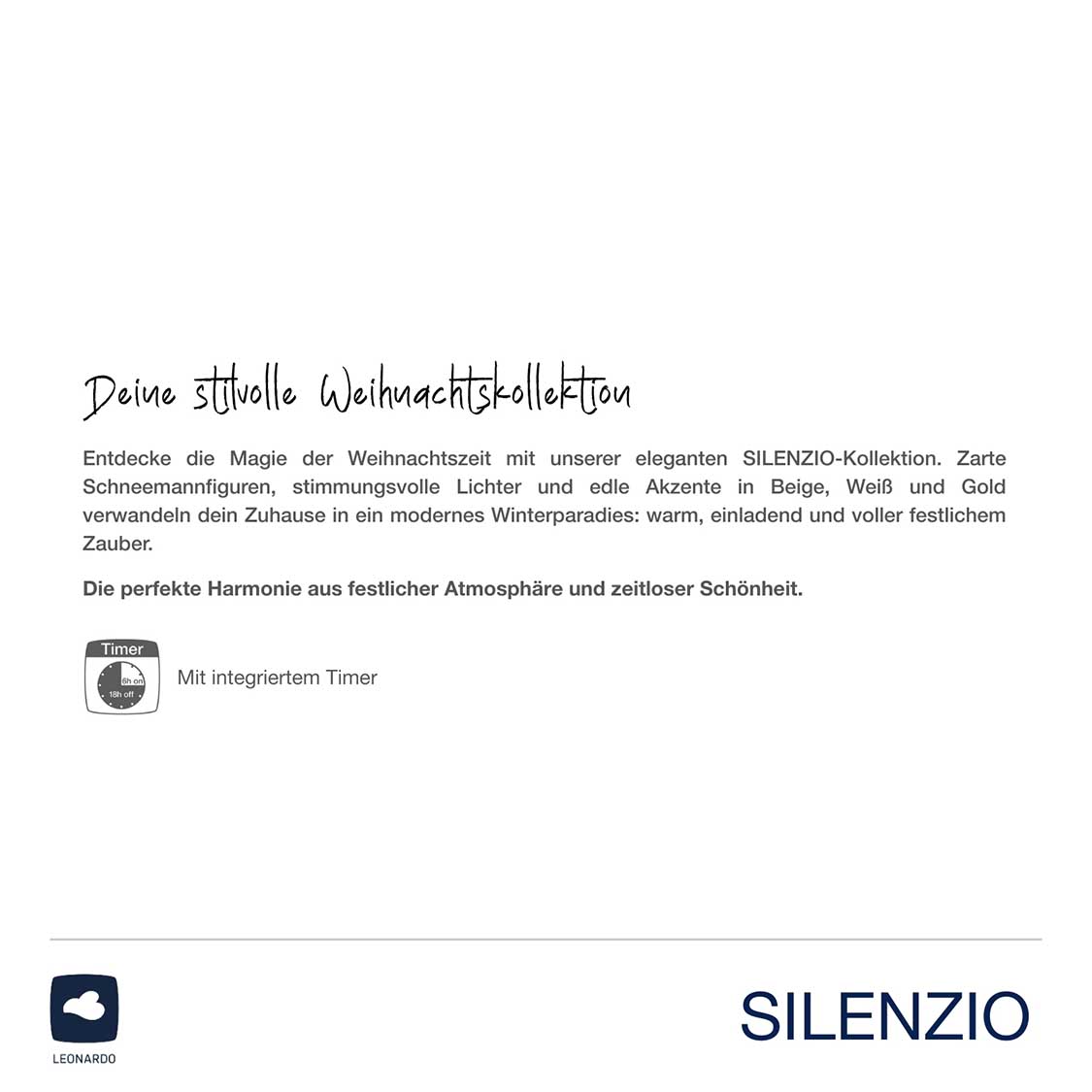 LED Lampe SILENZIO 28 cm grau satiniert