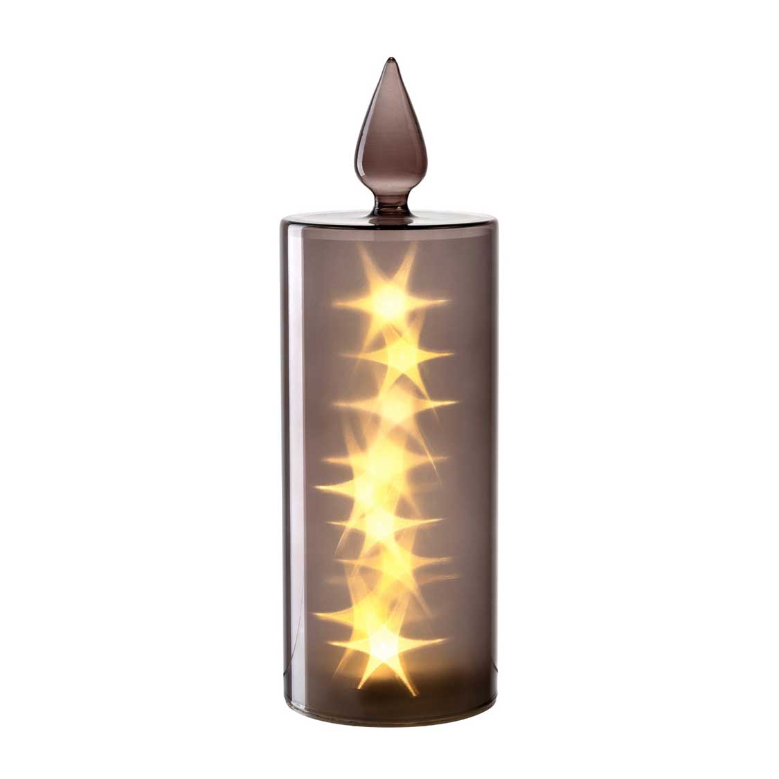 LED Kerze CAPANNA 27 cm grau