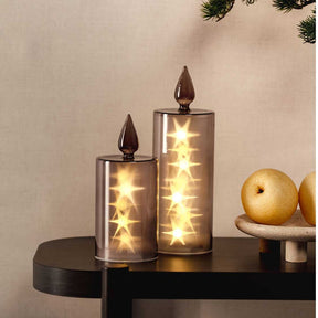 LED Kerze CAPANNA 27 cm grau