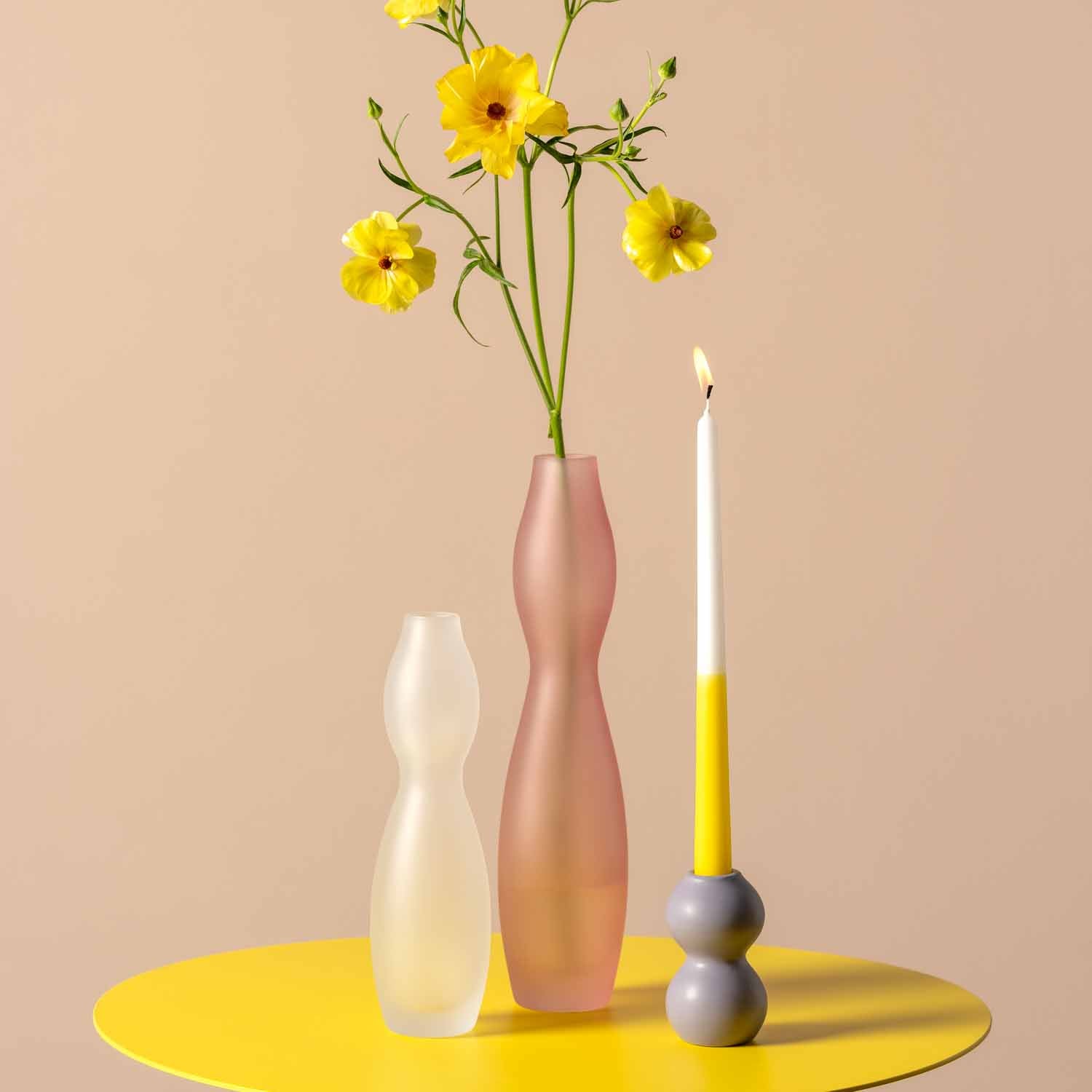 Vase VIVACE 34 cm satiniert rosé
