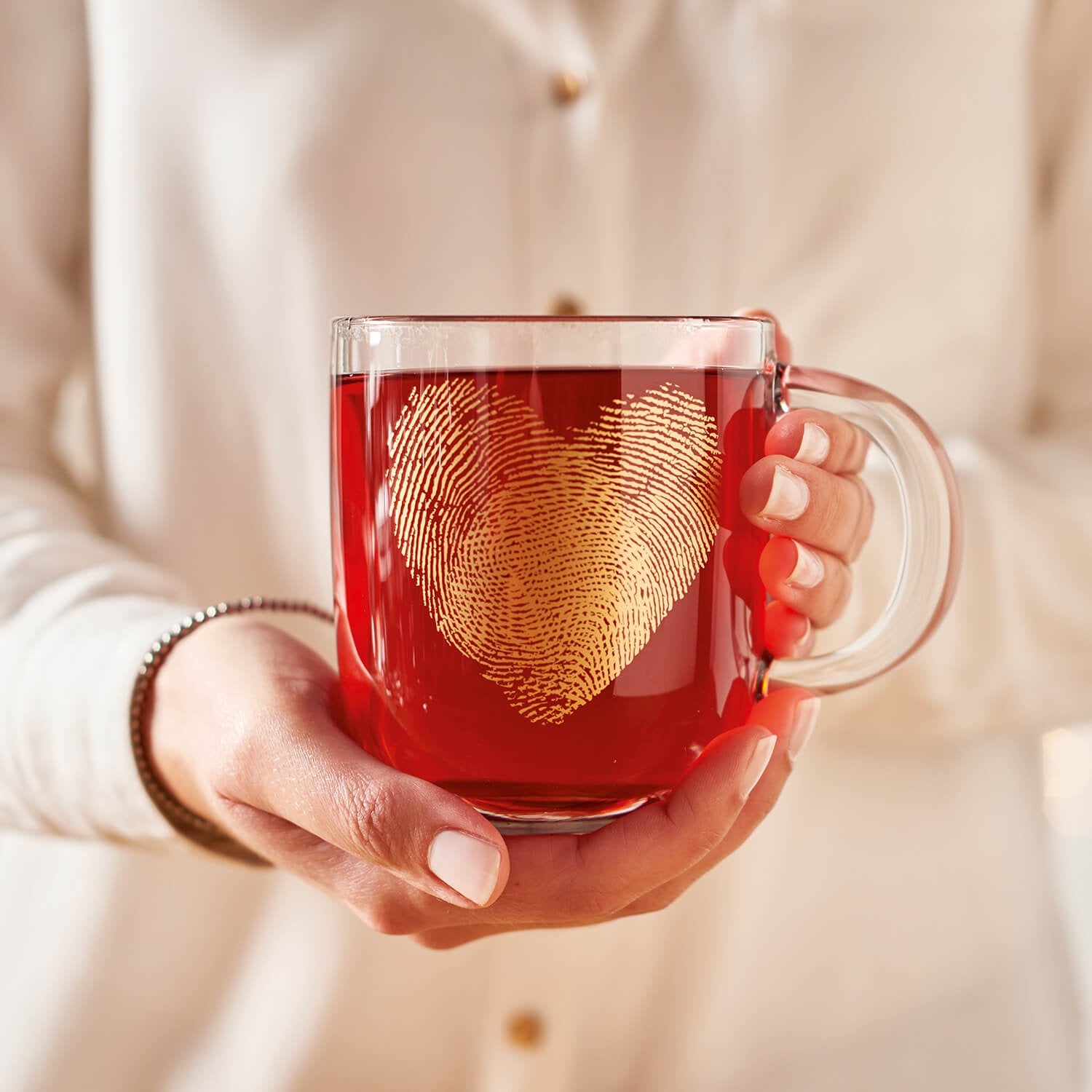 Tasse EMOZIONE 400 ml Fingerabdruck Herz