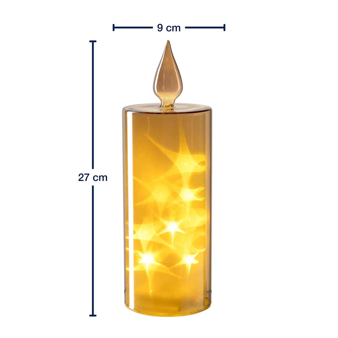 LED Kerze CAPANNA 27 cm gold