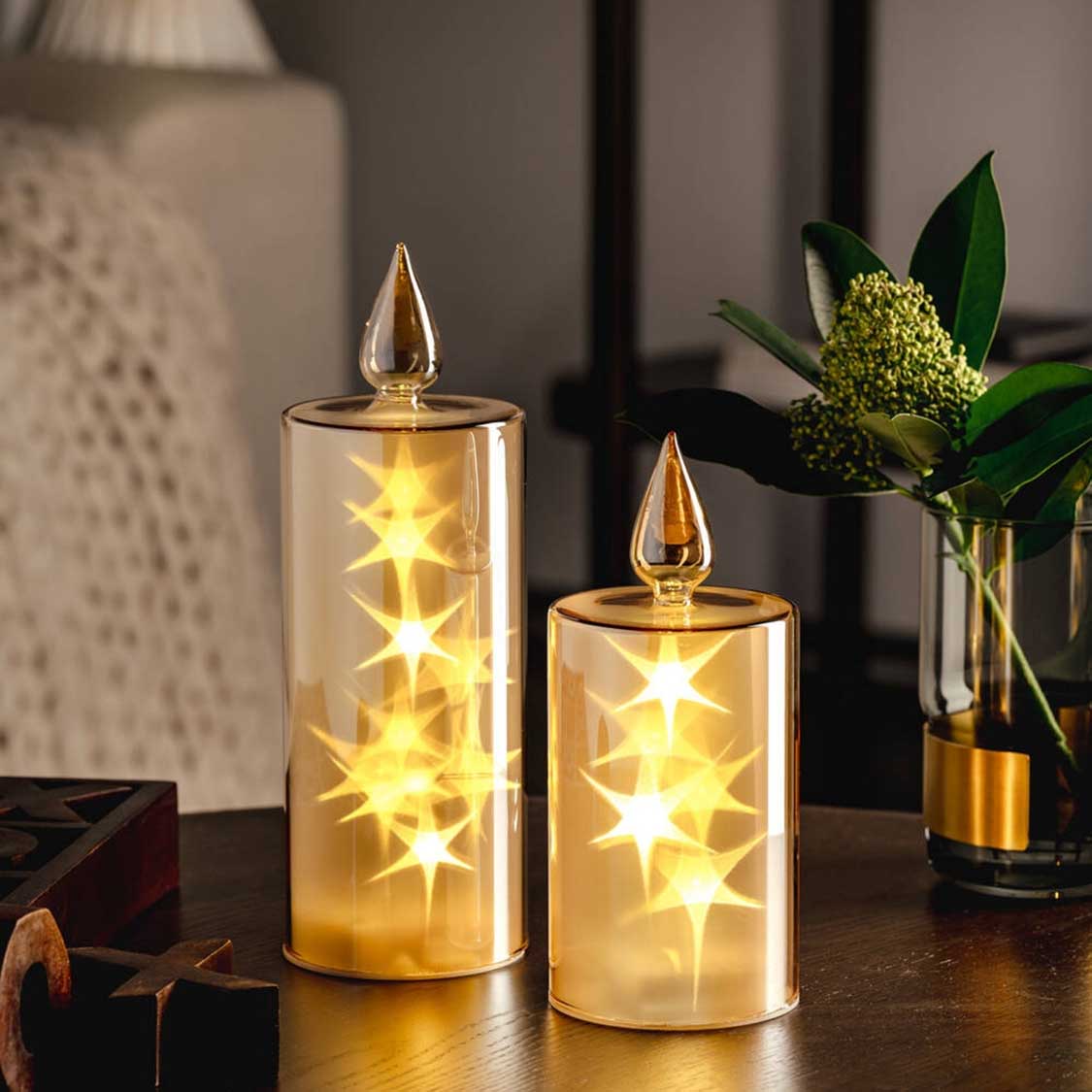 LED Kerze CAPANNA 27 cm gold