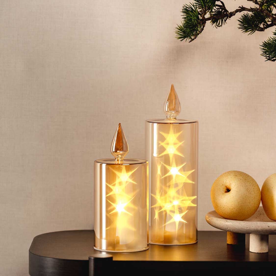 LED Kerze CAPANNA 27 cm gold