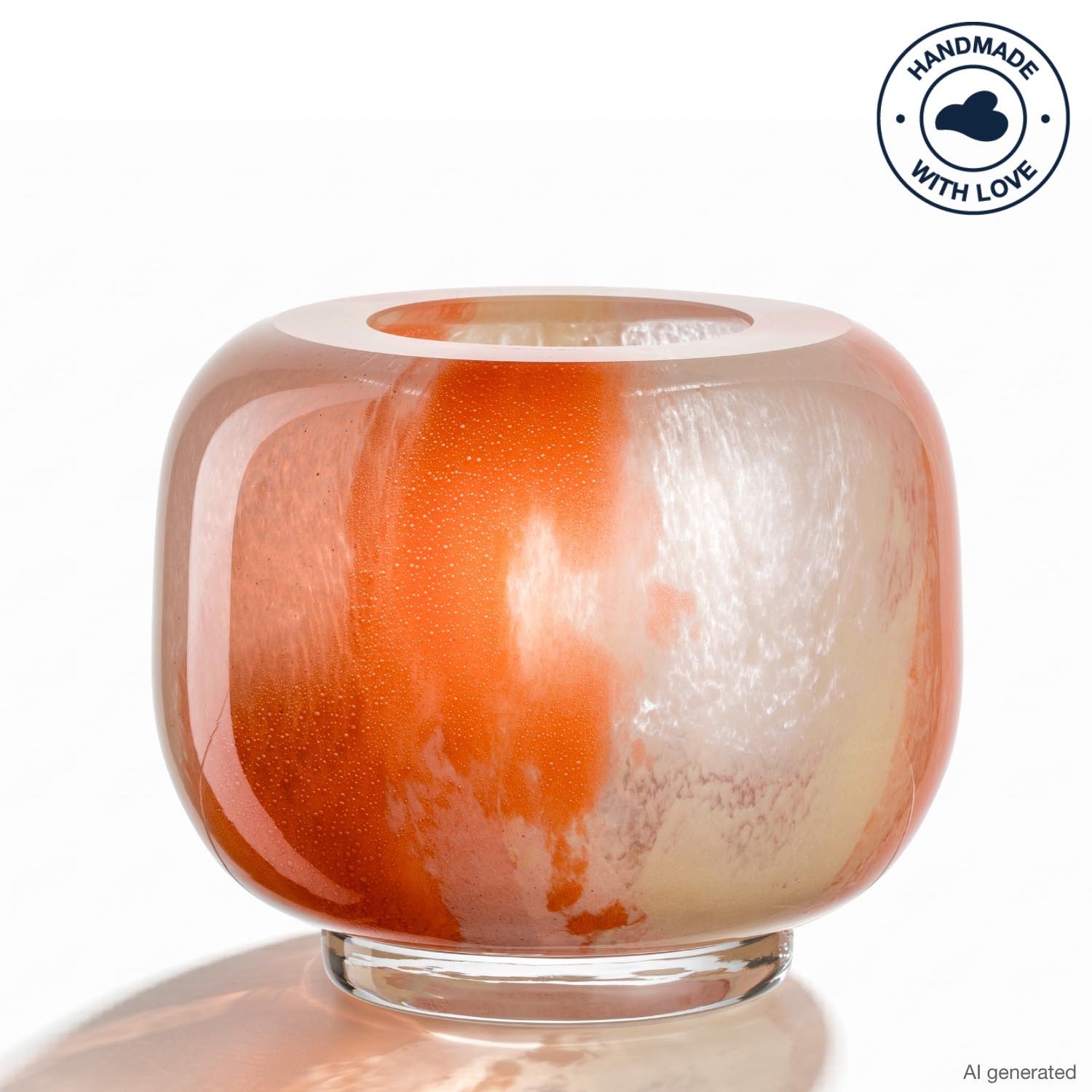 Vase CIPRIA DUE 11 cm orange/creme
