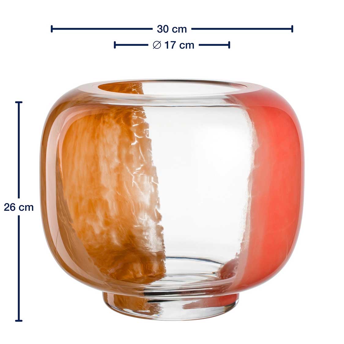 Vase CIPRIA DUE 26 cm apricot/lachs