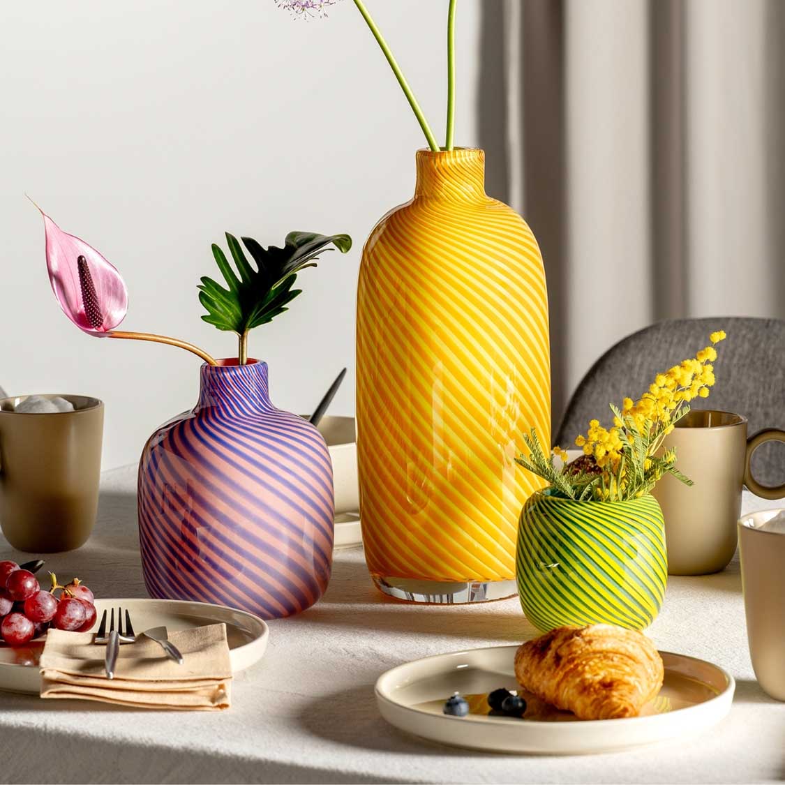 Vase FILO COLORI 10 cm grün