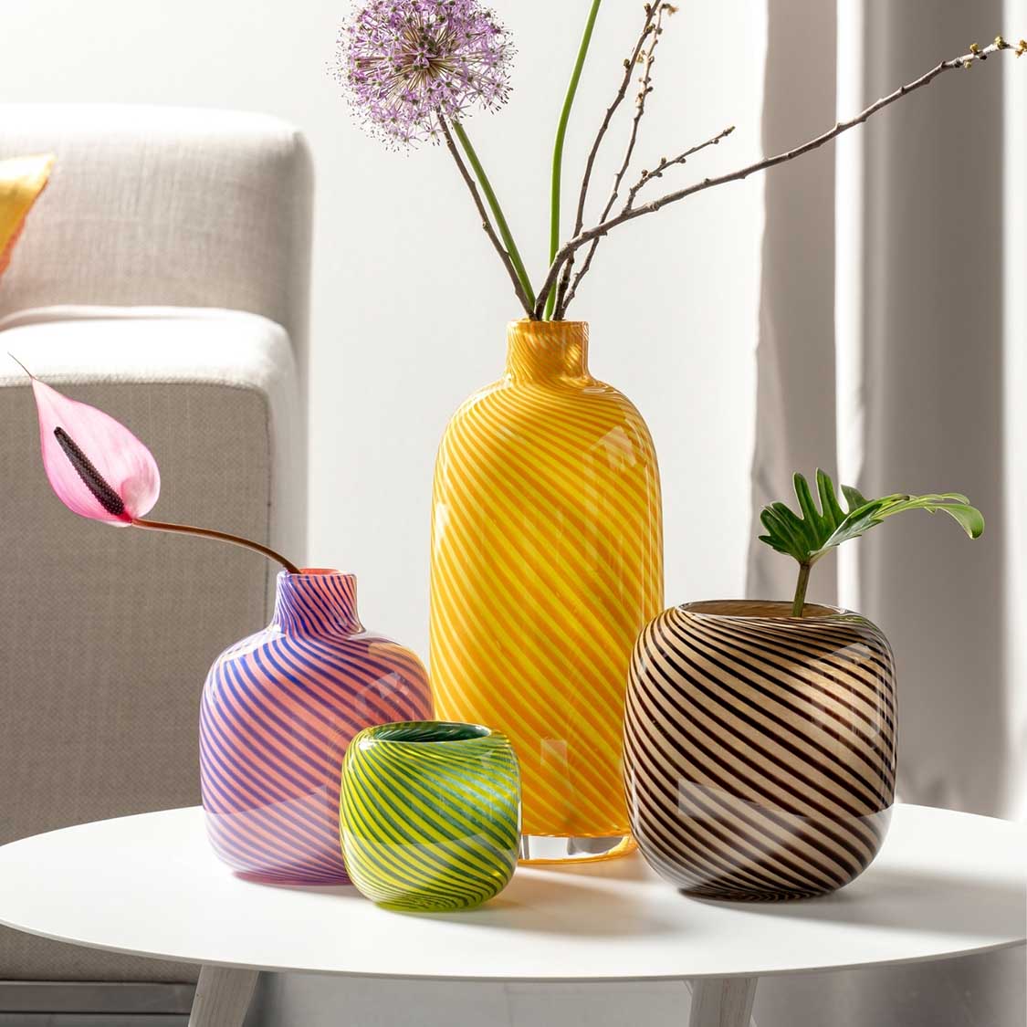 Vase FILO COLORI 32 cm gelb