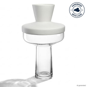 Vase RIVA mit Aufsatz 36 cm weiß
